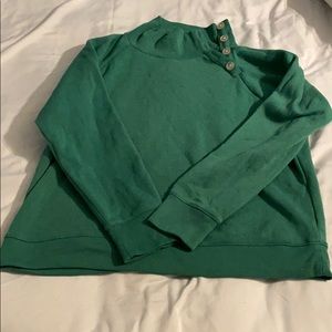 J Crew green fleece pullover